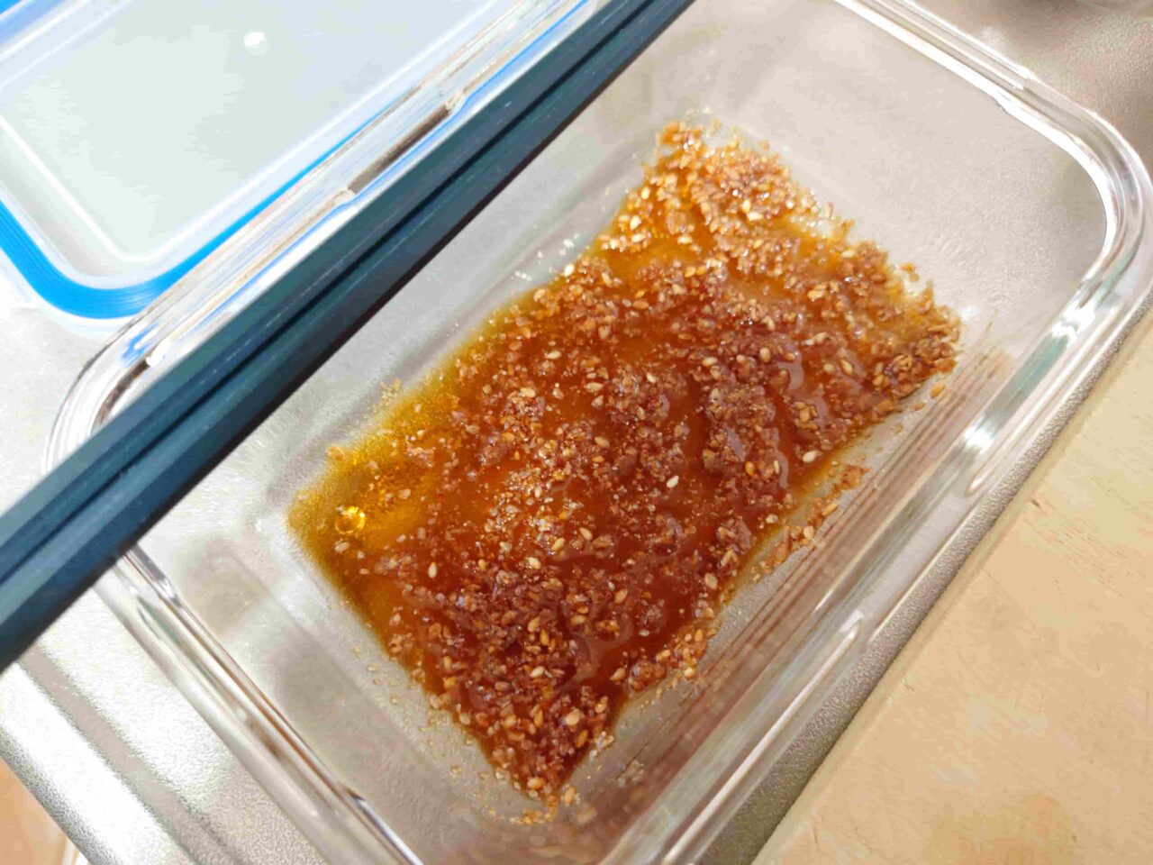 ガラス容器で作られる調味液